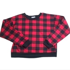 Better Together Red and Black Checkered Sweatshirt